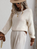 CLASSY KNITWEAR WOMEN'S SPLICED PULLOVER LOOSE SWEATER