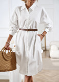 LONG SLEEVE BUTTON SHIRT DRESS