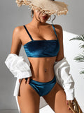 SOLID VELVET SEXY HIGH WAIST BIKINI