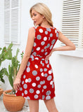 RETRO PARTY PRINTED POLKA-DOT DRESS