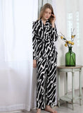 FASHION ZEBRA PATTERN LONG SLEEVE SUIT PAJAMAS