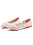 POINTED FLAT LACE WEDDING SHOES