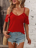 SEXY SUSPENDER LOOSE SHORT-SLEEVED T-SHIRT