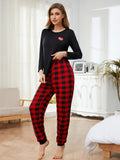 FASHION HEART-SHAPED PRINTED LONG-SLEEVED SLEEPWEAR