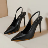 THIN-HEELED POINTED HOLLOW HIGH-HEELED SANDALS