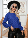 FASHION LOOSE THREE-DIMENSIONAL PLAID SWEATER