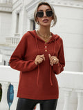 CLASSY LEISURE HOODED PULLOVER SINGLE-BREASTED SWEATER