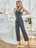 FASHION SUMMER SUSPENDER VEST TROUSERS HOME SUIT