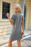 ROUND NECK SHORT SLEEVE LOOSE DRESS