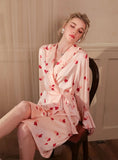 FASHION HEART SATIN HOUSEWEAR BRIDESMAID NIGHTGOWN