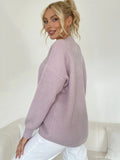 STYLISH ROUND NECK LOOSE SOLID COLOR SWEATER