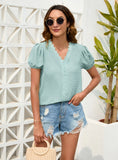 LOOSE CASUAL V-NECK SHORT SLEEVE T-SHIRT
