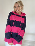 CLASSY AUTUMN AND WINTER STRIPED HOODIE SWEATER