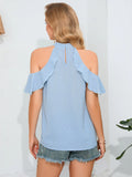 LOOSE HALTER FLYING SLEEVES SHIRT