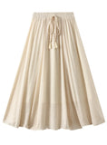 RETRO COTTON AND LINEN DOUBLE SKIRT
