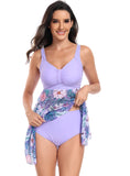 SPLIT SWIMSUIT BELLY-COVERING SLIM PRINTED BIKINI