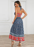 SEXY HALTER BOHEMIAN FLORAL DRESS