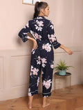 FASHION PRINT LONG SLEEVE JUMPSUIT PAJAMAS