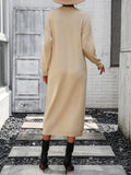 STYLISH WOMEN BUTTON LONG SWEATER DRESS
