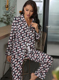 CLASSY LONG-SLEEVED TROUSERS PAJAMAS SUIT