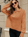 CASUAL WOMEN LOOSE LAPEL PULLOVER SWEATER