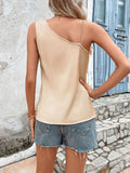 DIAGONAL SHOULDER PLEATED CHAIN TOP