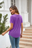 LACE PLEATED SHORT SLEEVE T-SHIRT SHIRT