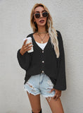 STYLISH HOLLOW KNIT CARDIGAN LOOSE SWEATER