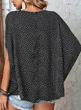 POLKA DOT SHIRT IRREGULAR BAT SLEEVE SHIRT