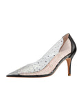 TRANSPARENT RHINESTONE BANQUET POINTED THIN HIGH HEELS SHOES