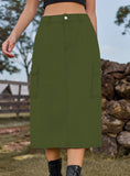 SKINNY TOOLING POCKET DENIM SKIRT