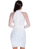 SEXY RETRO LONG-SLEEVED SEQUINED DRESS