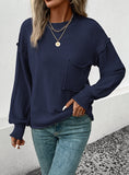 FASHION LONG SLEEVE SOLID COLOR AUTUMN SWEATER