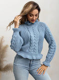 FASHION TWISTED TURTLENECK LOOSE THICK SWEATER
