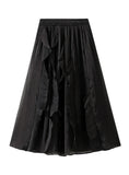 HIGH WAIST AND SLIM IRREGULAR RUFFLED SKIRT