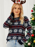 STYLISH ROUND NECK LONG SLEEVE SNOWFLAKE CHRISTMAS SWEATER