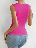 SEXY SLIM SLEEVELESS KNITTED ELASTIC VEST