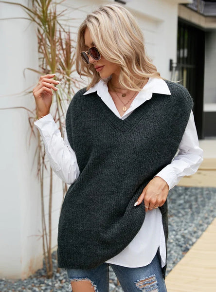 FASHION CASUAL TOP SLEEVELESS V-NECK VEST