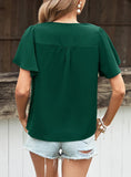 FASHION SOLID COLOR PLEATED SHIRT