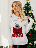 STYLISH CHRISTMAS JACQUARD KNITWEAR EMBROIDERED SWEATER