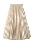 Skinny High Waist Pleated Gauze Dress
