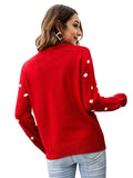 CLASSY ROUND NECK LONG SLEEVE SEQUINED ANIMAL CHRISTMAS SWEATER