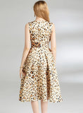 RETRO SLIM SLEEVELESS PRINTED DRESS