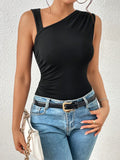 SLIM-FITTING SLEEVELESS VEST TOP