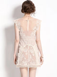 EMBROIDERED LACE FLOWER SWEET DRESS
