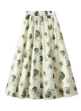 INK AND WASH PRINTED HIGH WAIST SKIRT