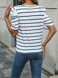 SUMMER STRIPED PULLOVER T-SHIRT