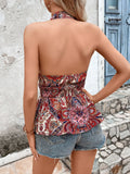 OPEN BACK HOLIDAY PRINT SLIM FIT TANK TOP