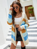 CASUAL CONTRAST MEDIUM AND LONG SWEATER COAT
