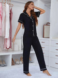 FASHION SOLID COLOR SHORT-SLEEVED HOME SUIT